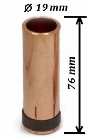 Сопло МS 400/500 Ø 19 цилиндрическое медное с кольцом
